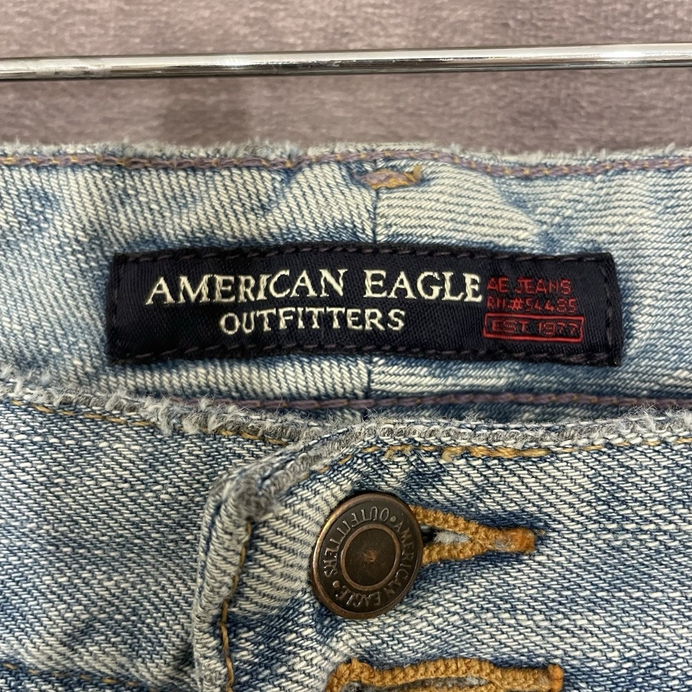 AE Flare Jeans Womens 12 Distressed Y2K Stretch‎ Festival Grunge Vintage Style - Picture 3 of 12